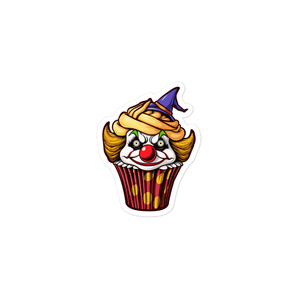 Clown Cupcake with witch hat Bubble-free stickers