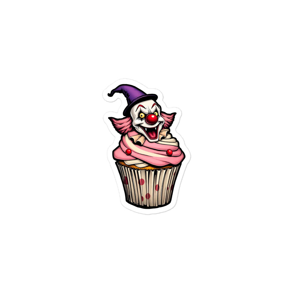 Creepy Clown Cupcake Bubble-free stickers