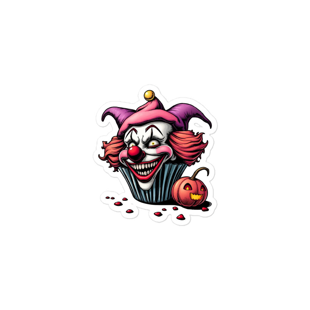 Evil Cupcake Clown Bubble-free stickers