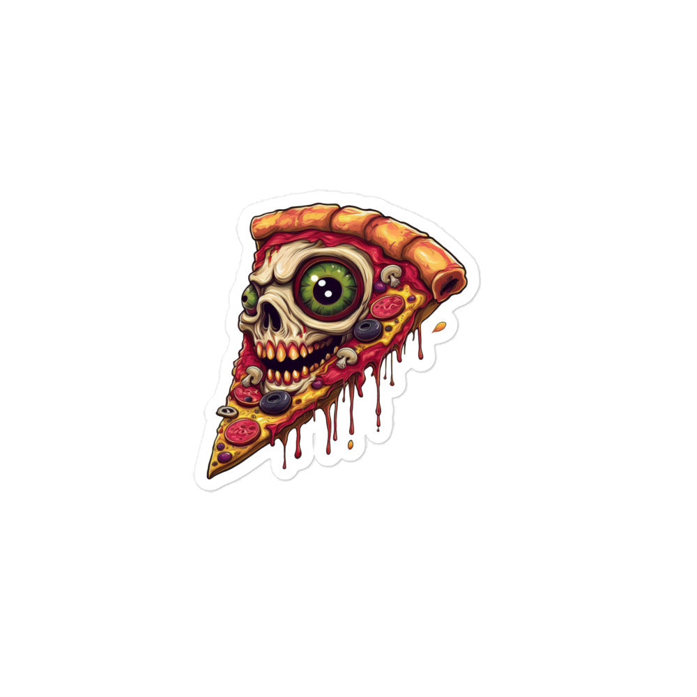 Pizza Slice with skull Bubble-free stickers