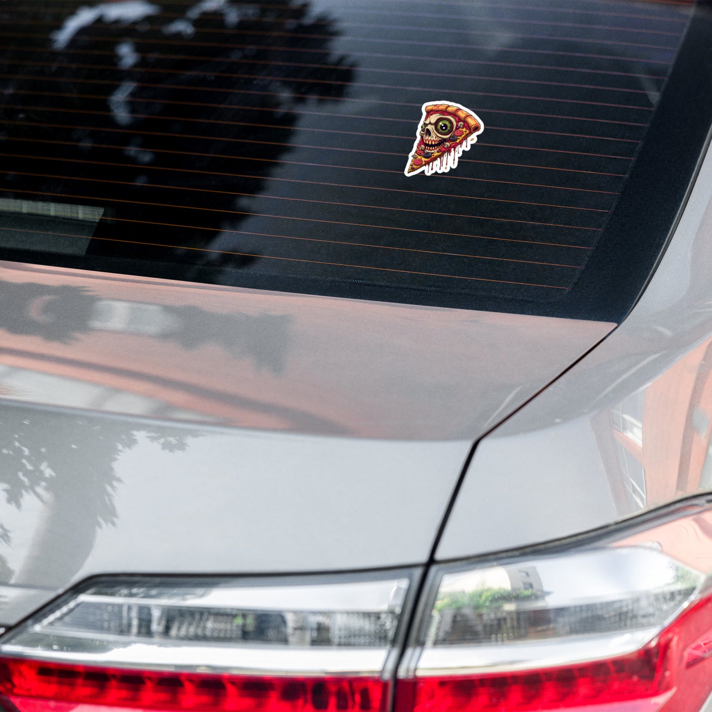 Pizza Slice with skull Bubble-free stickers