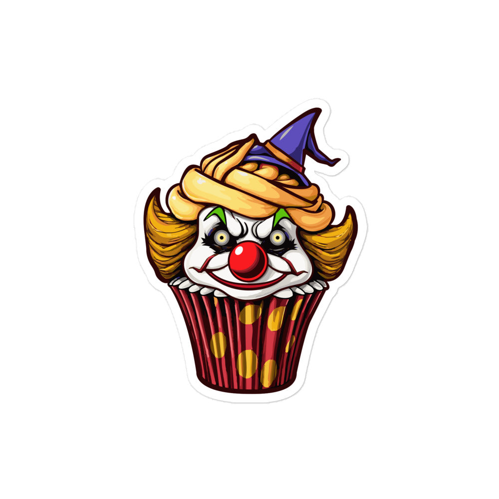 Clown Cupcake with witch hat Bubble-free stickers