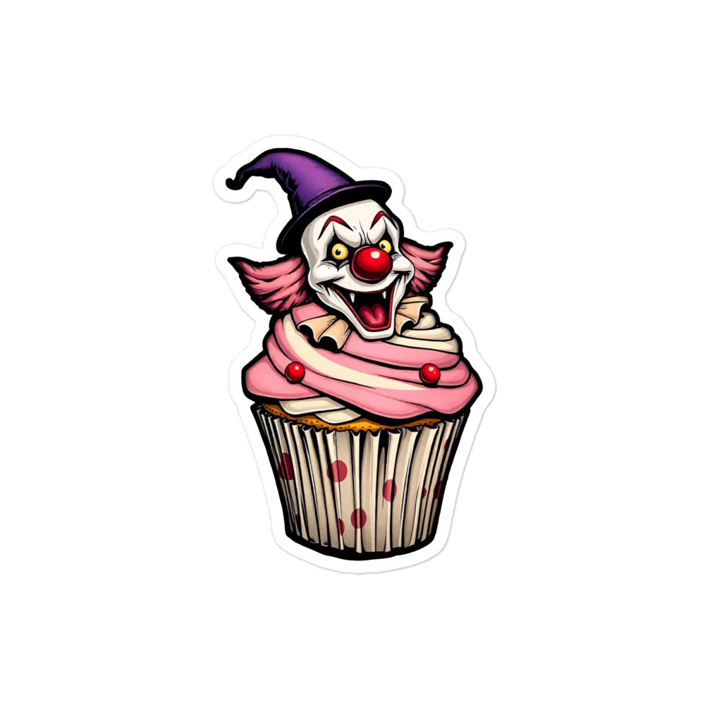 Creepy Clown Cupcake Bubble-free stickers