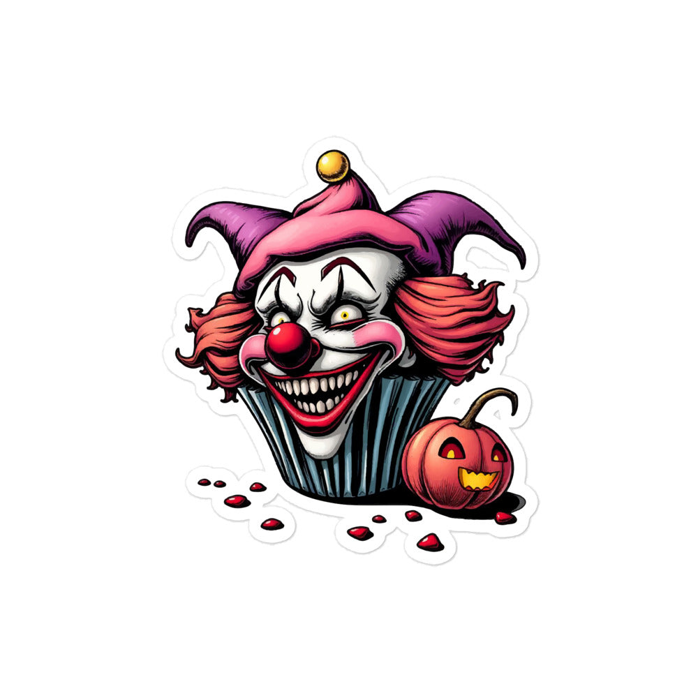 Evil Cupcake Clown Bubble-free stickers