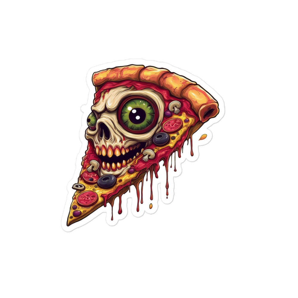 Pizza Slice with skull Bubble-free stickers