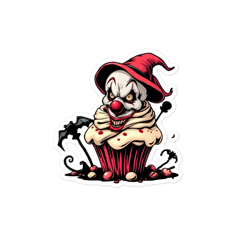 Evil clown with bats Bubble-free stickers