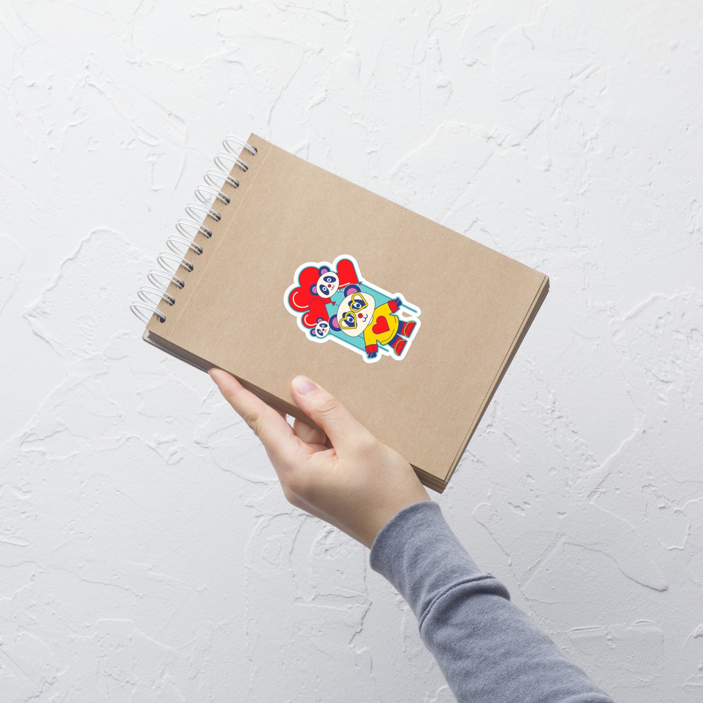 Panda love balloons sticker