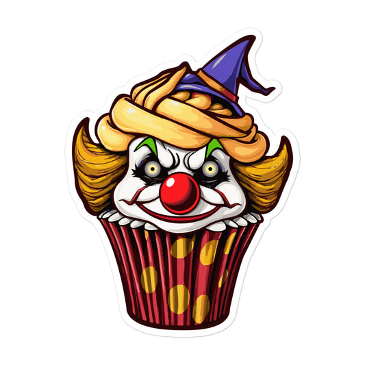 Clown Cupcake with witch hat Bubble-free stickers