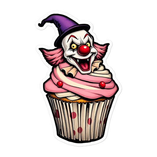 Creepy Clown Cupcake Bubble-free stickers