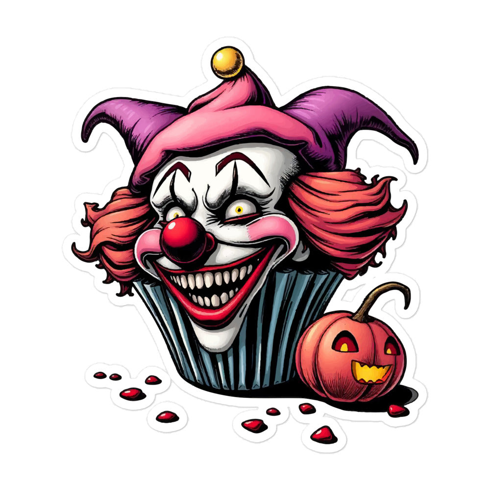 Evil Cupcake Clown Bubble-free stickers