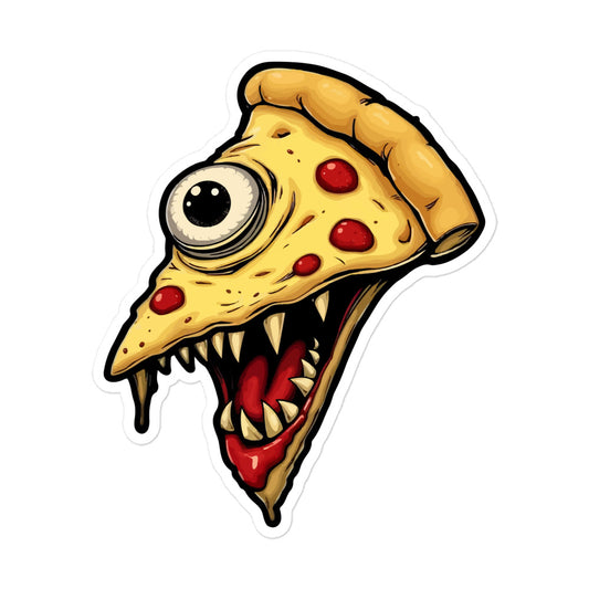 Zombie Pizza Slice Bubble-free stickers