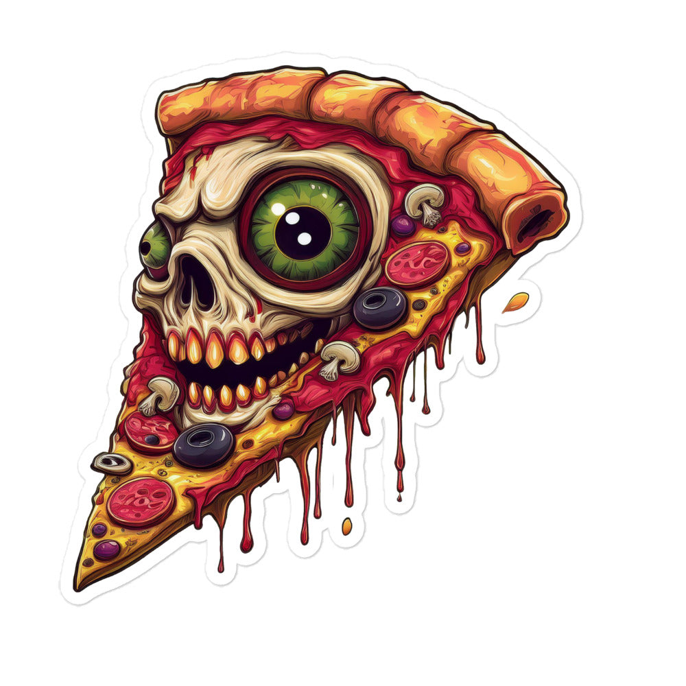 Pizza Slice with skull Bubble-free stickers