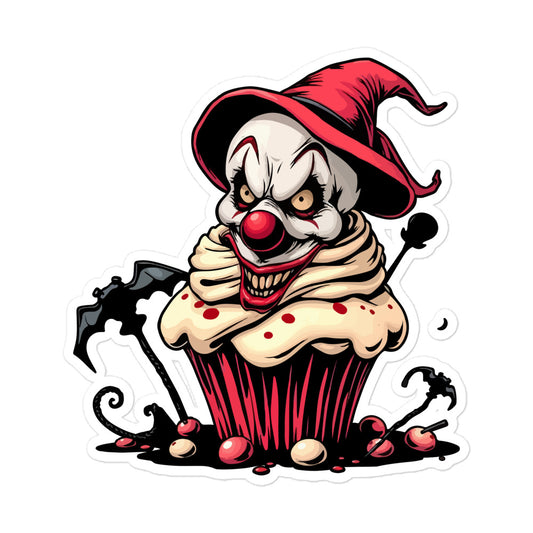 Evil clown with bats Bubble-free stickers