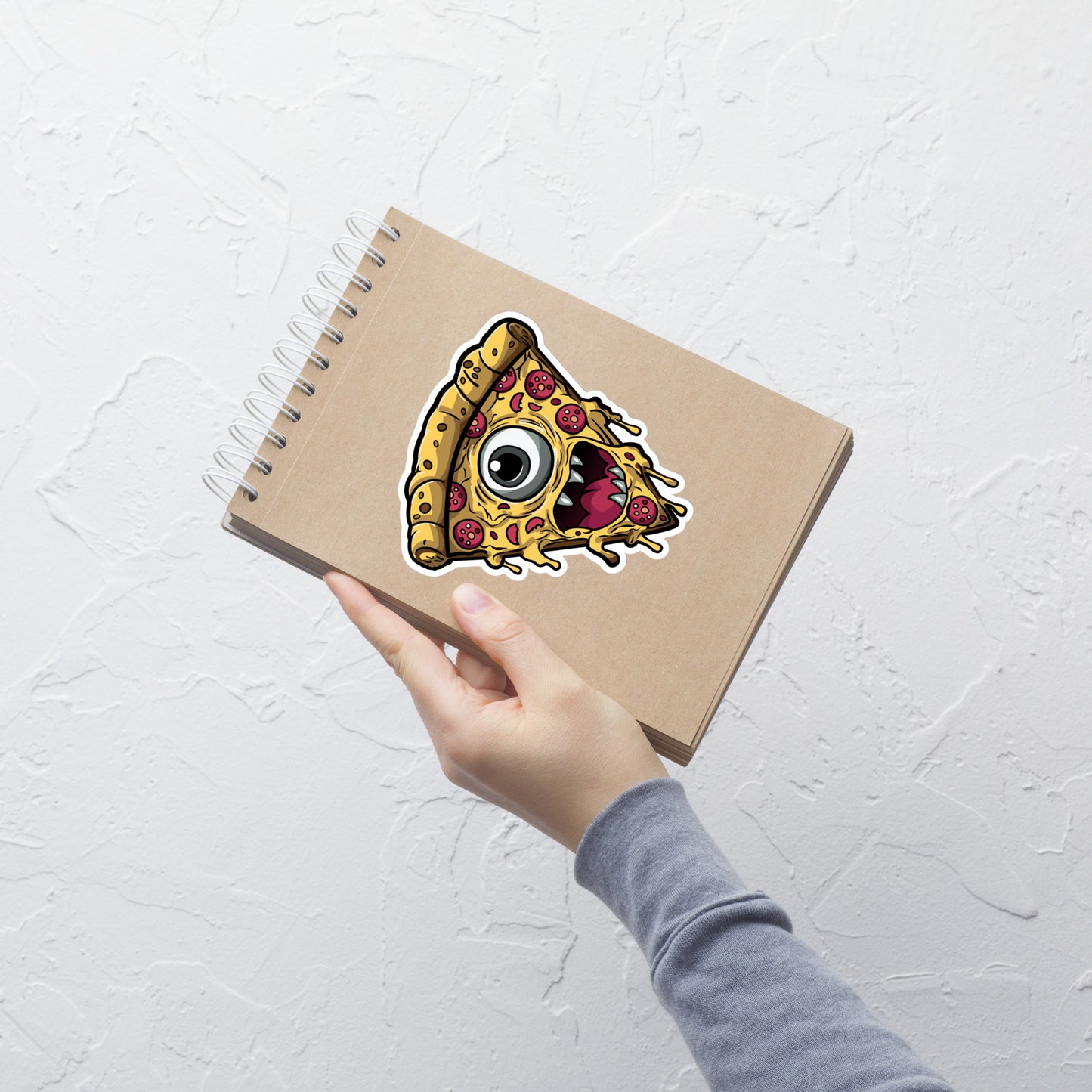 Pizza slice with psychic eye in zombie Bubble-free stickers