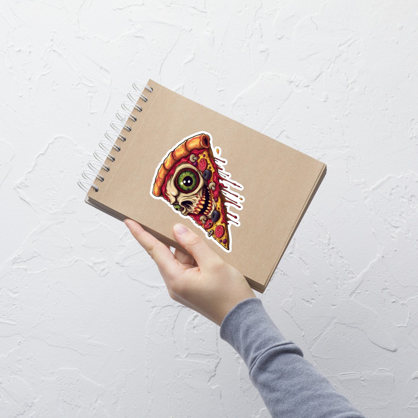 Pizza Slice with skull Bubble-free stickers