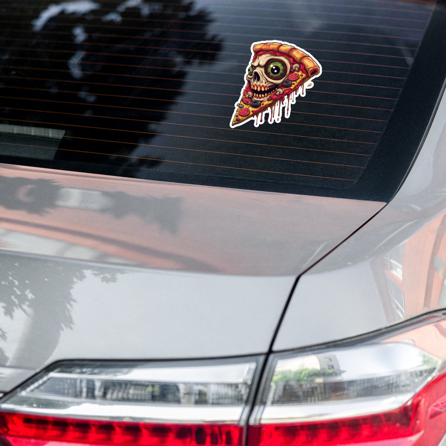 Pizza Slice with skull Bubble-free stickers