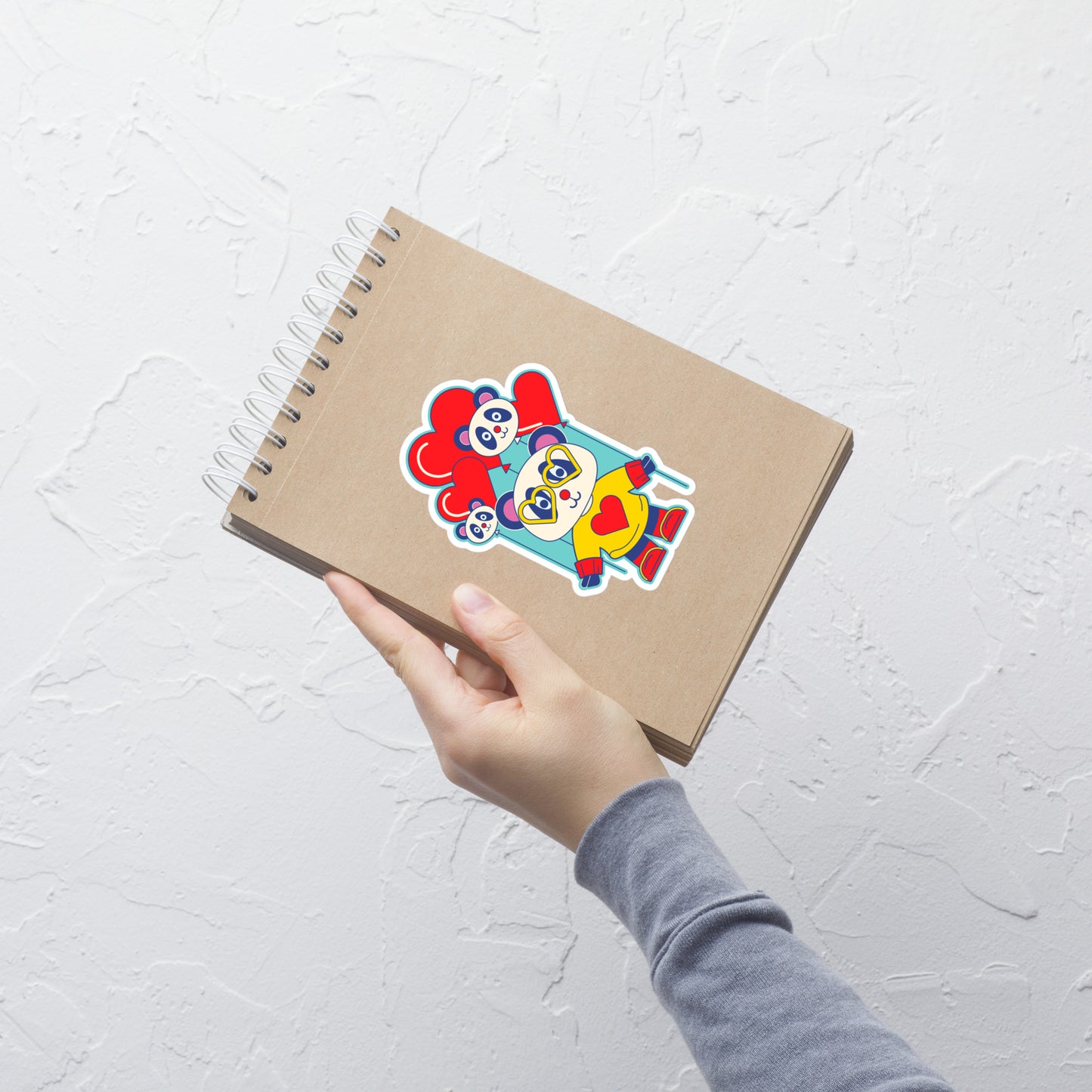 Panda love balloons sticker