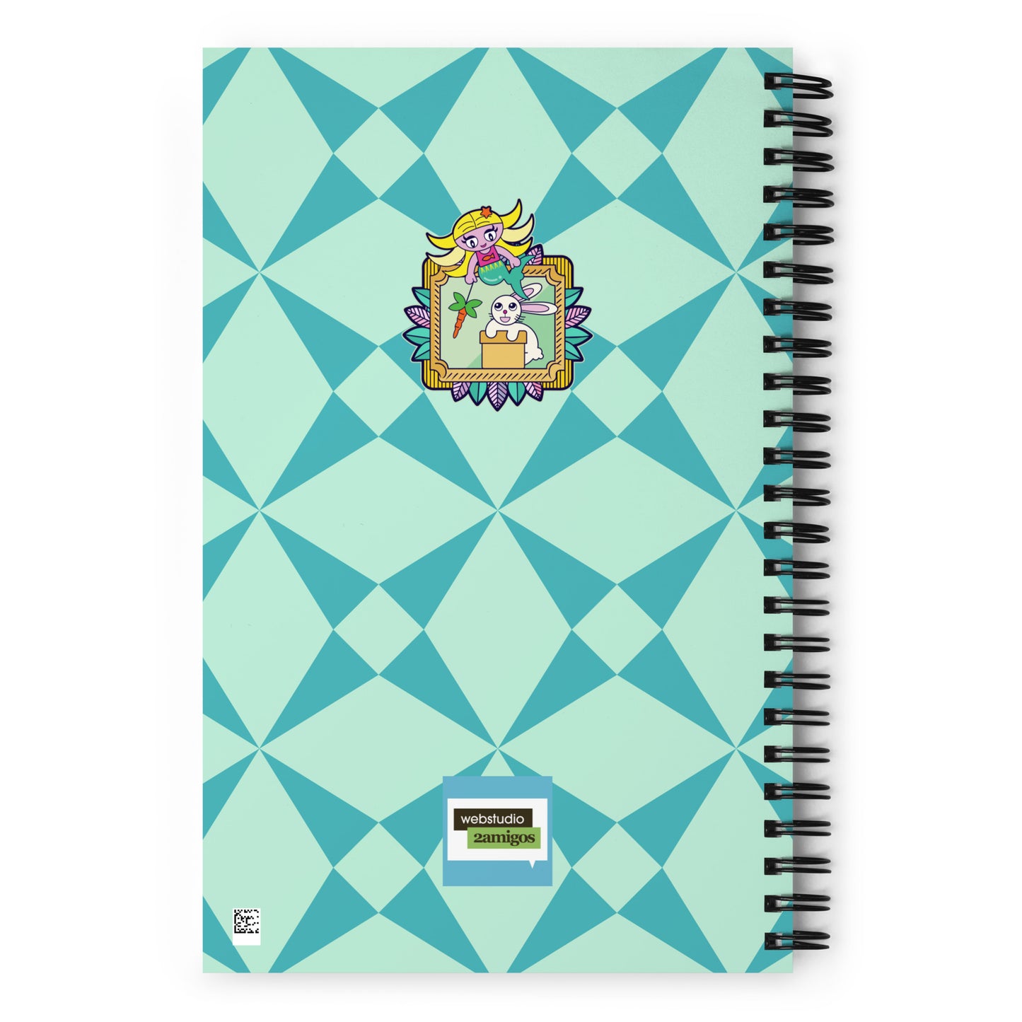 Mermaid & Bunny Spiral notebook