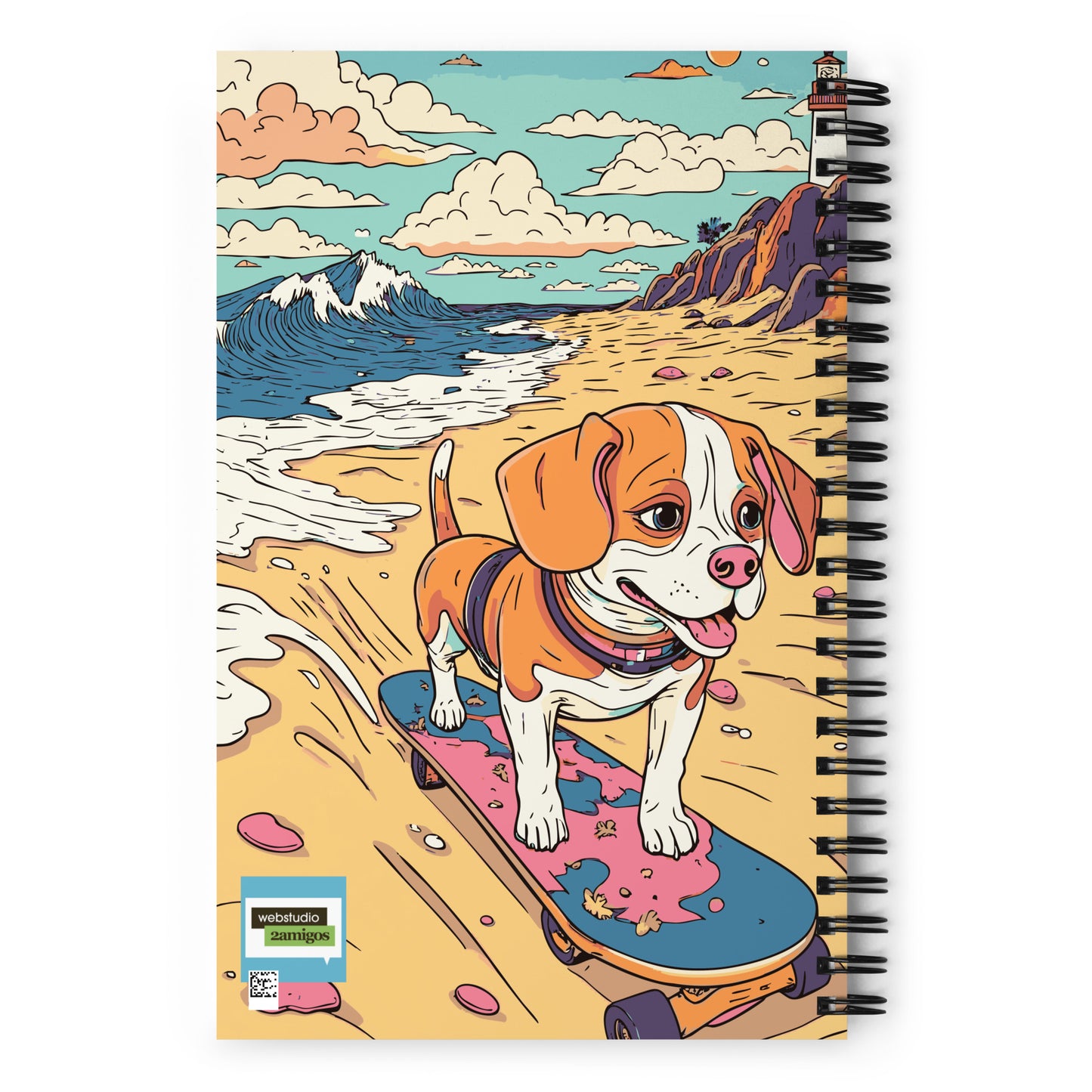 Skateboard Star with Paws! Spiral notebook