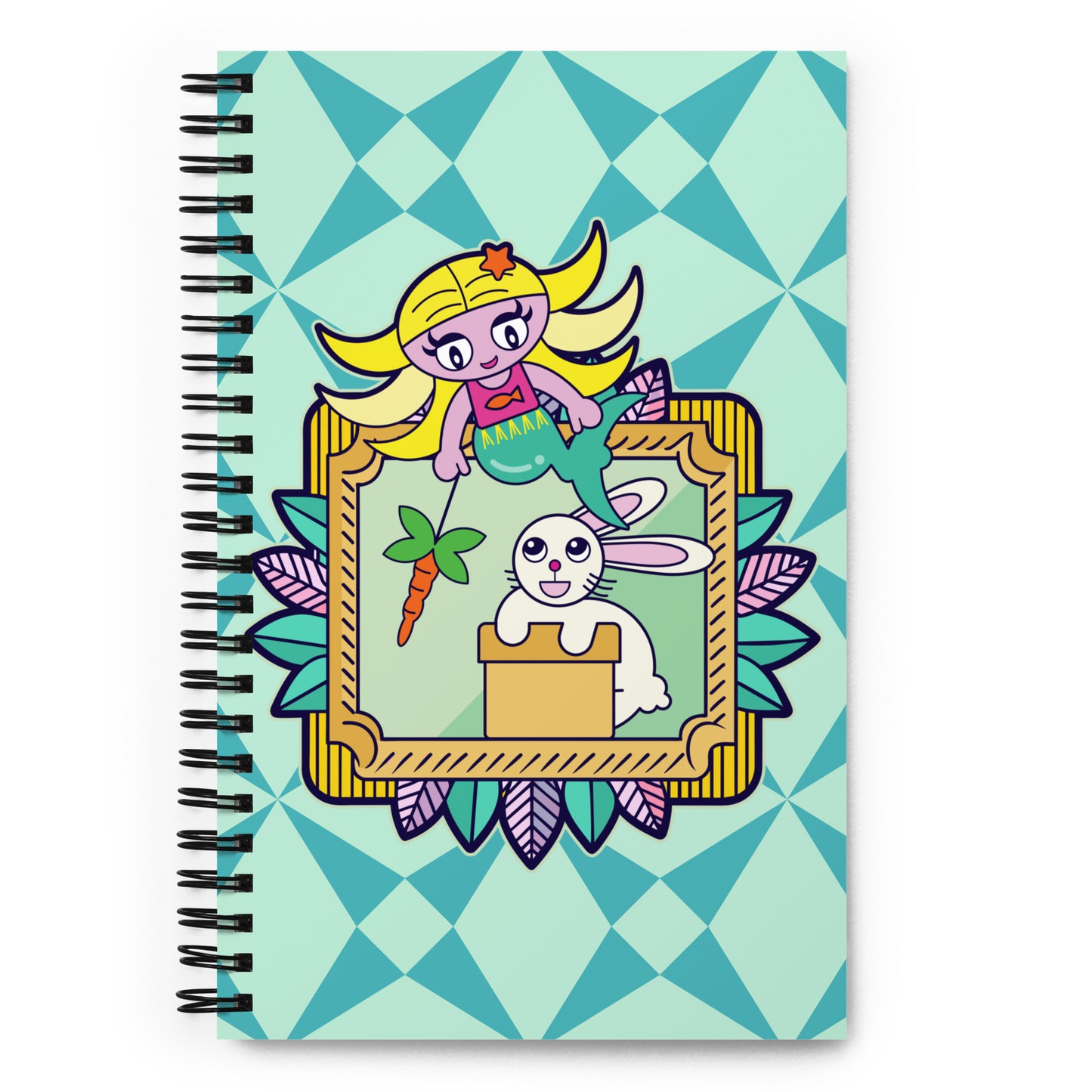 Mermaid & Bunny Spiral notebook