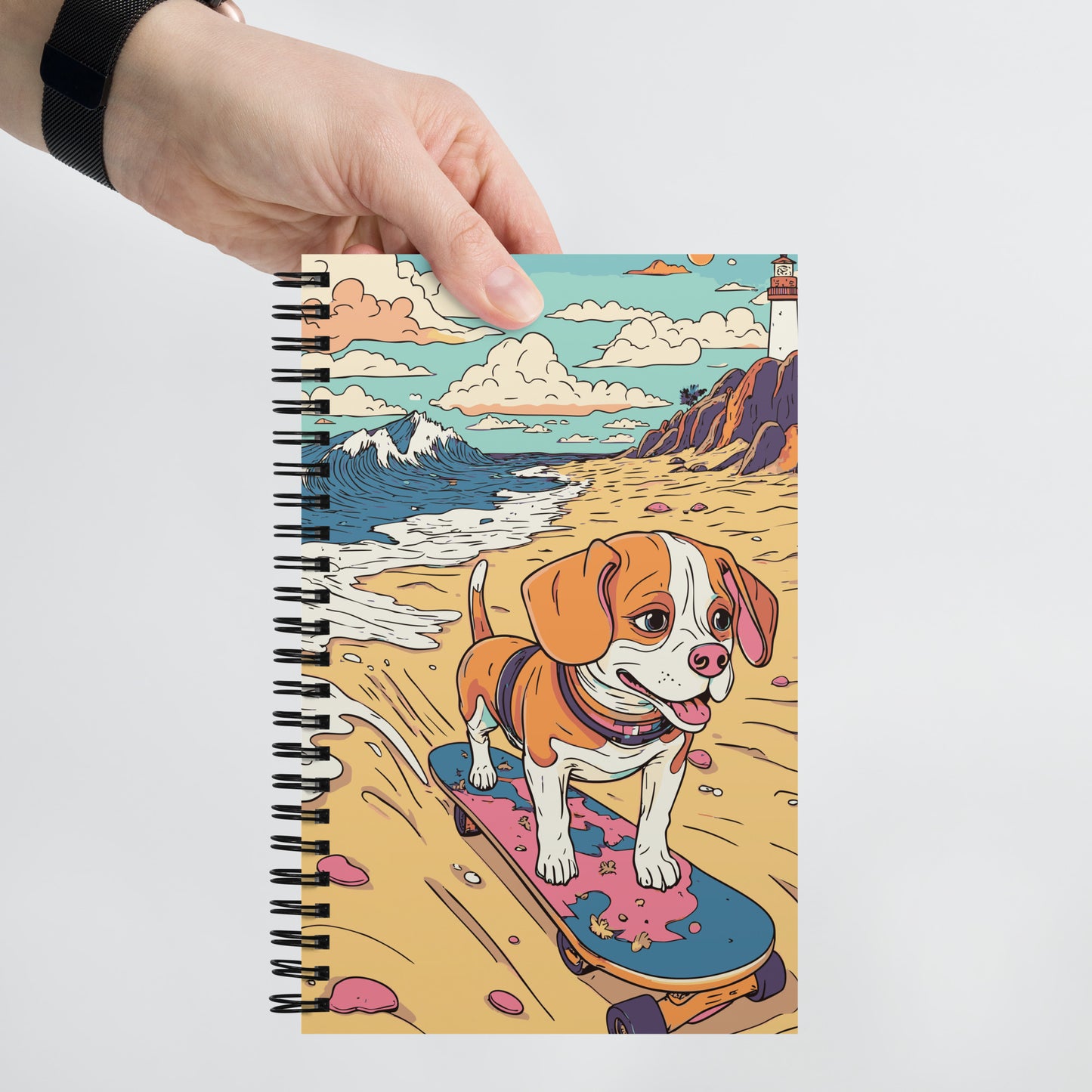 Skateboard Star with Paws! Spiral notebook