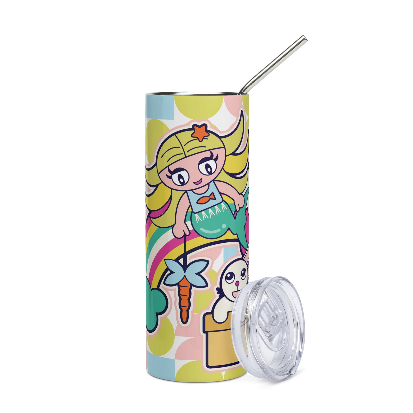 Mermaid & Bunny Stainless steel tumbler