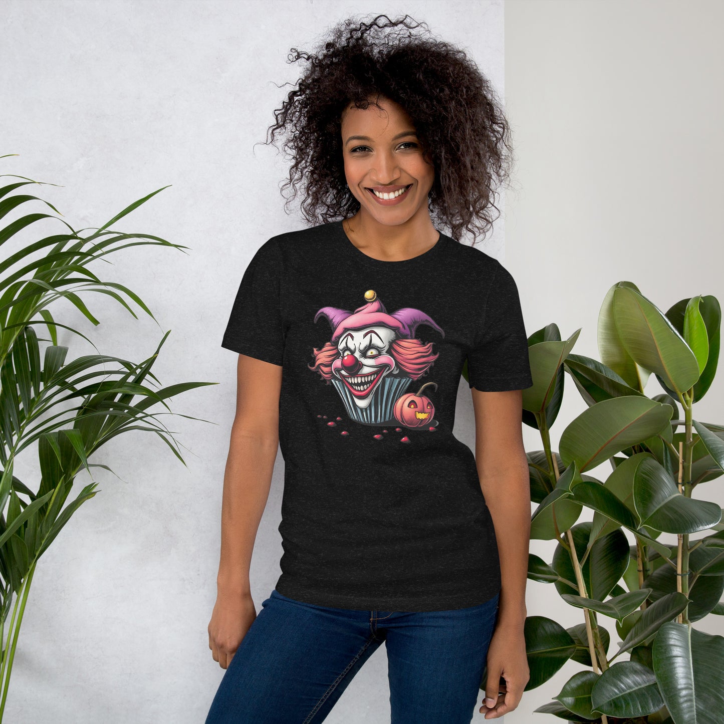 Retro evil cupcake clown Unisex t-shirt