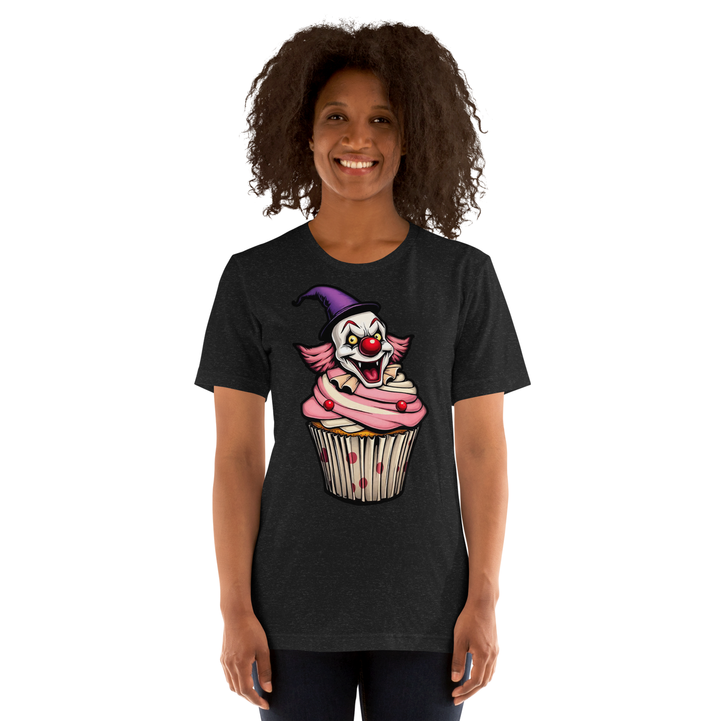 Creepy clown cupcake Unisex t-shirt