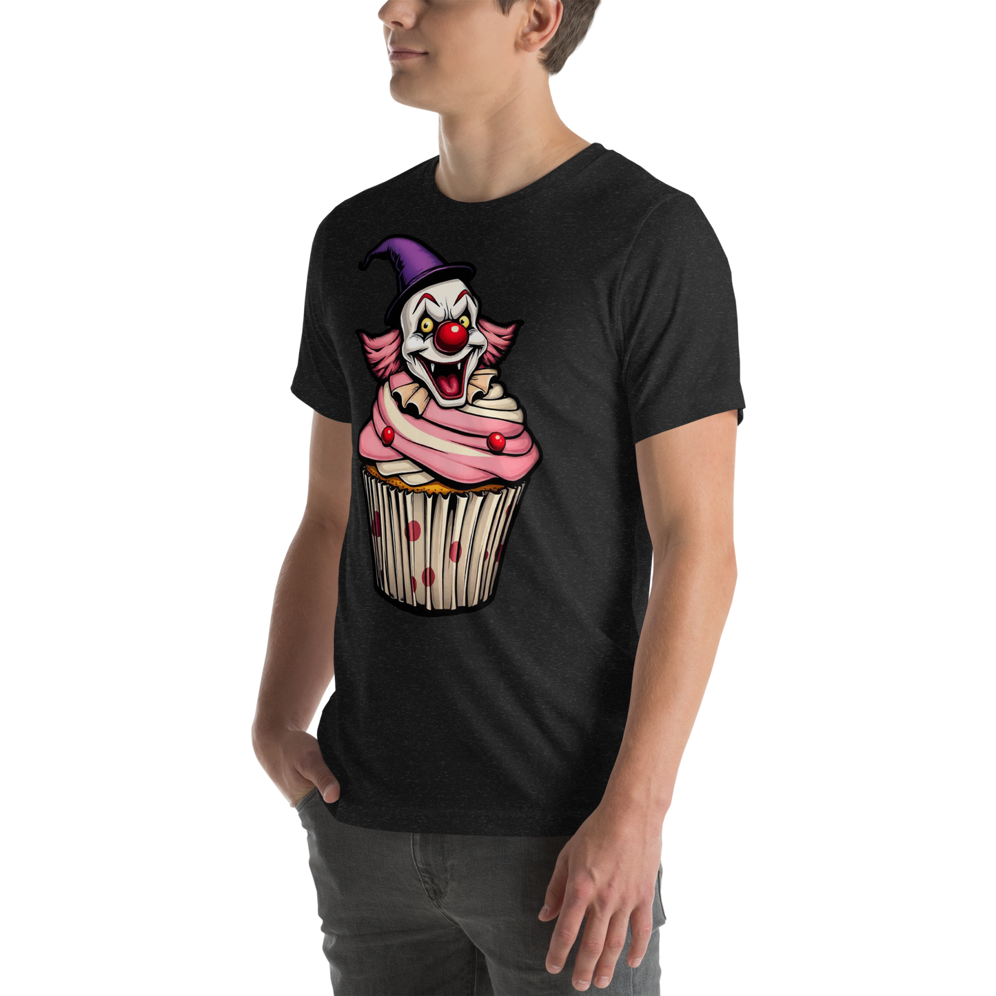 Creepy clown cupcake Unisex t-shirt