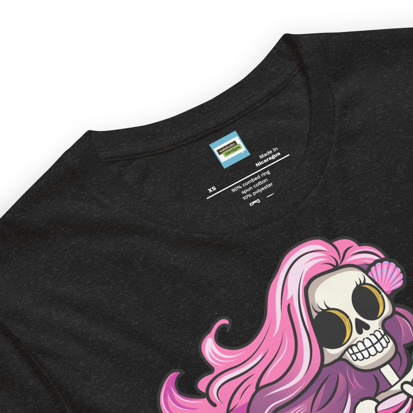 Skeleton Mermaid with pink Hair Unisex t-shirt