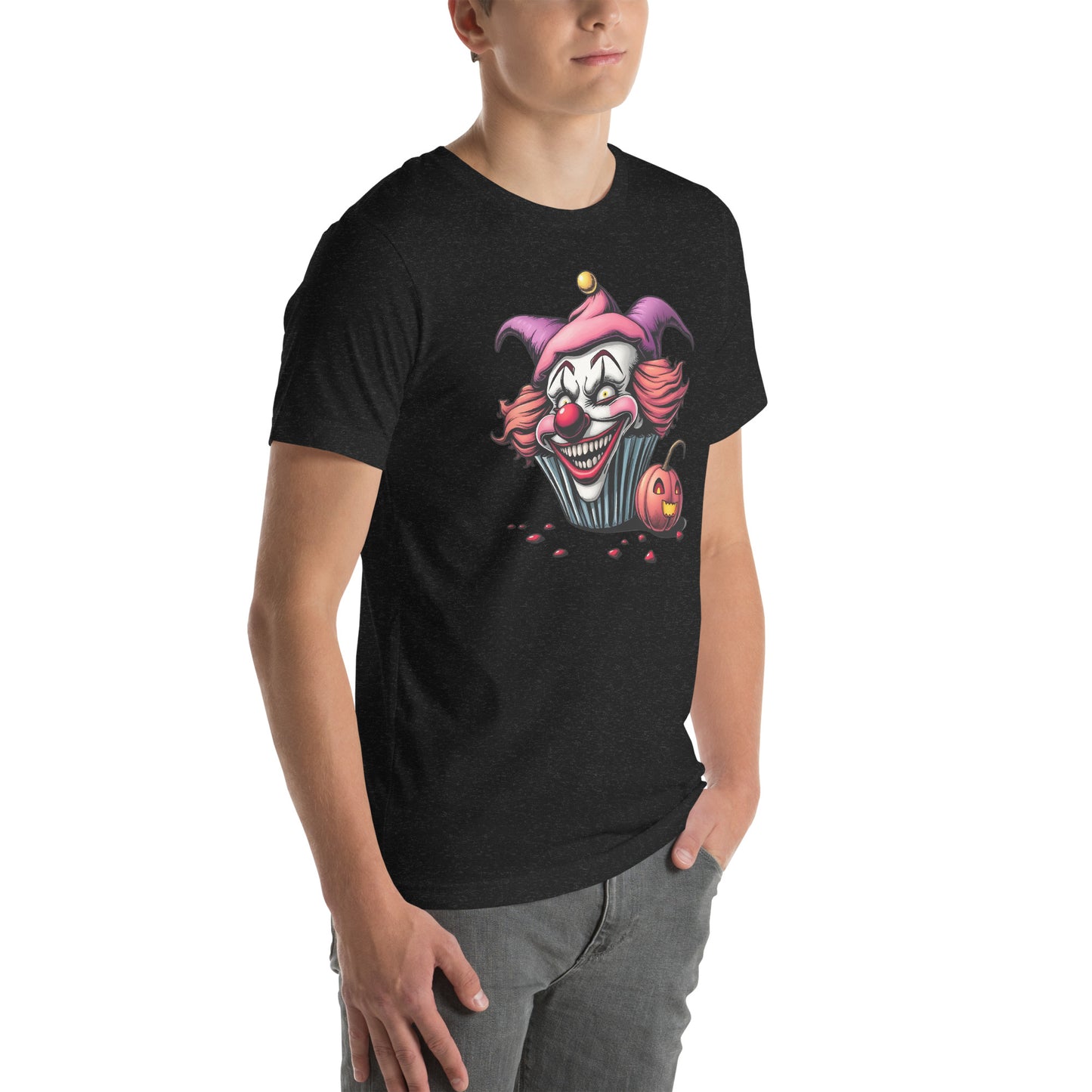 Retro evil cupcake clown Unisex t-shirt