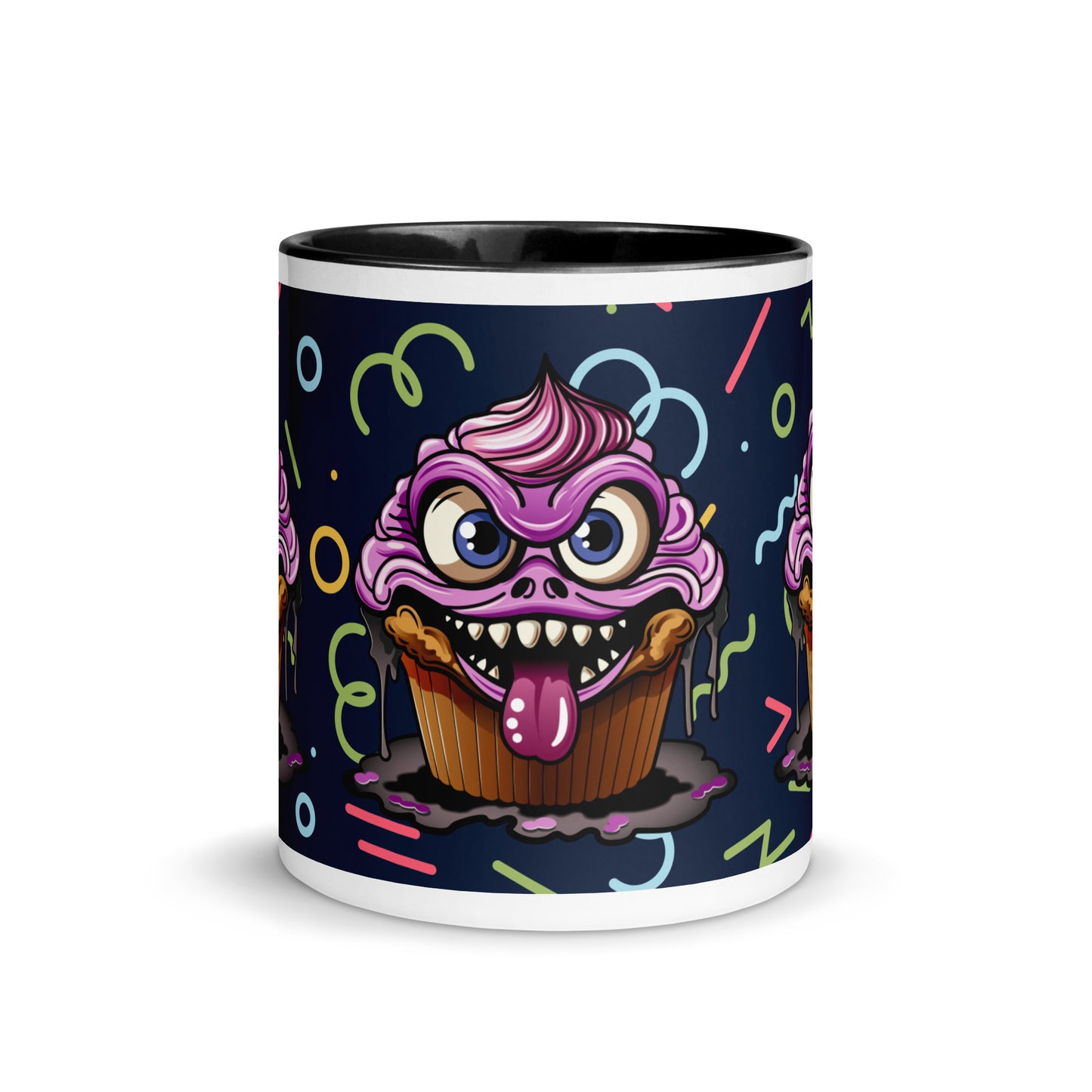 Evil Cupcake Monster Mug with Color Inside