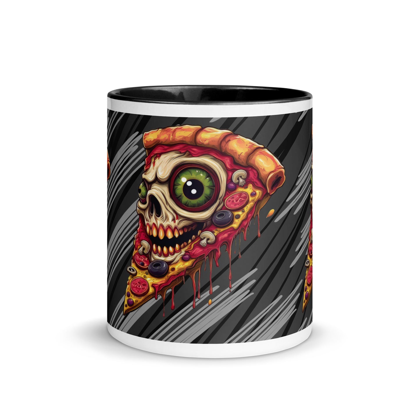 Pizza Slice with skull Mug with Color Inside