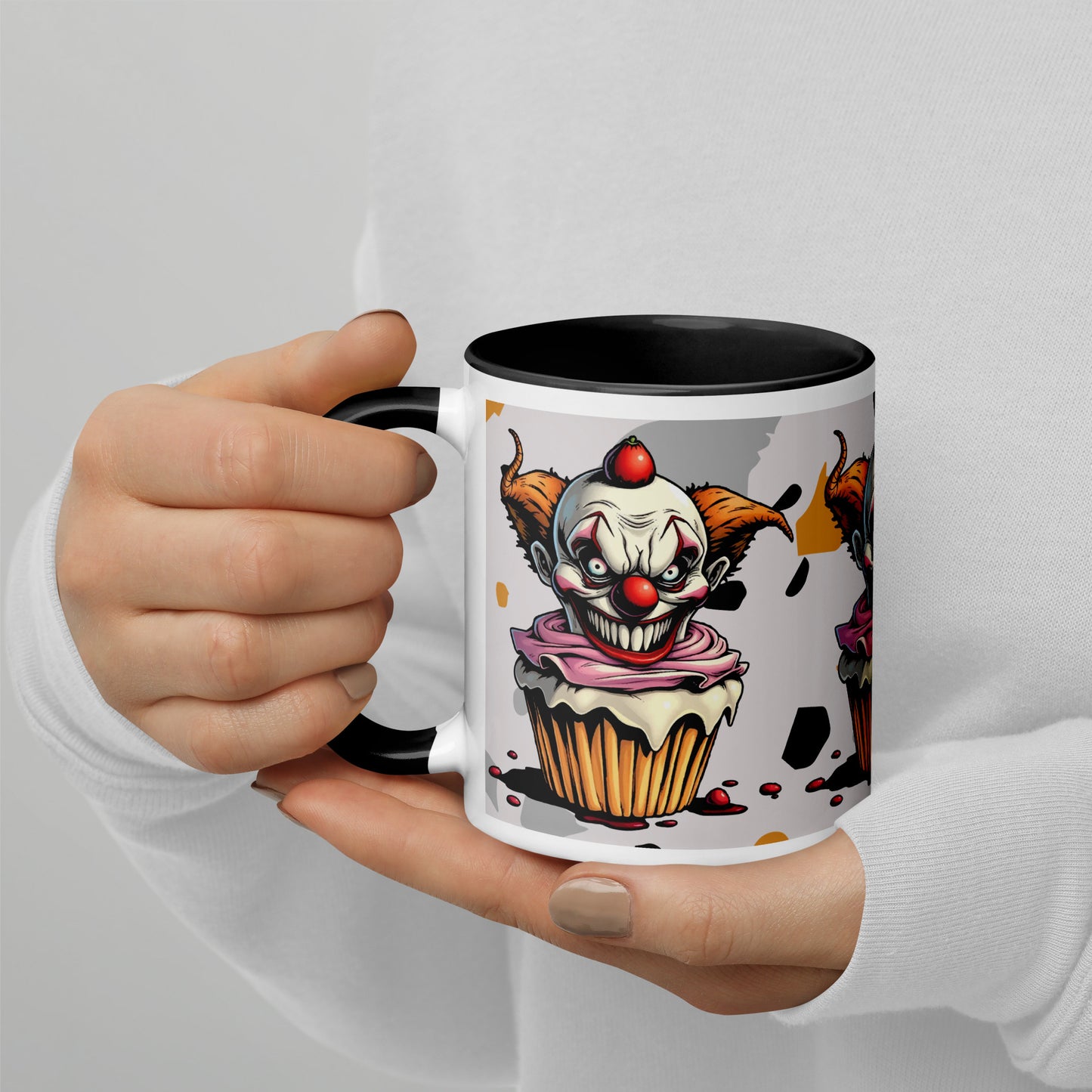 Big Teeth evil clown Mug with Color Inside