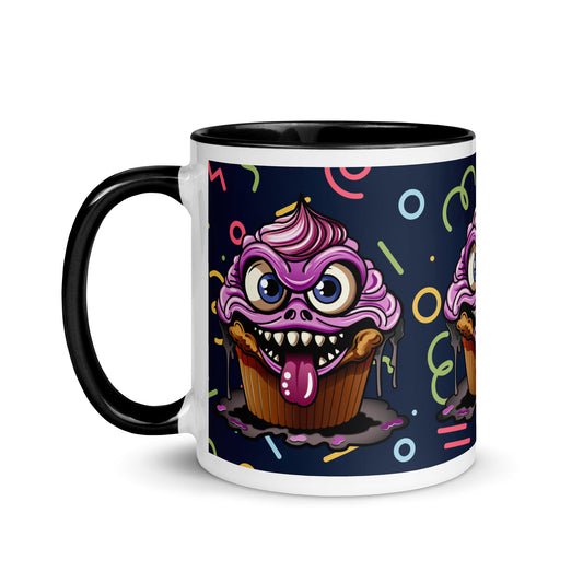 Evil Cupcake Monster Mug with Color Inside