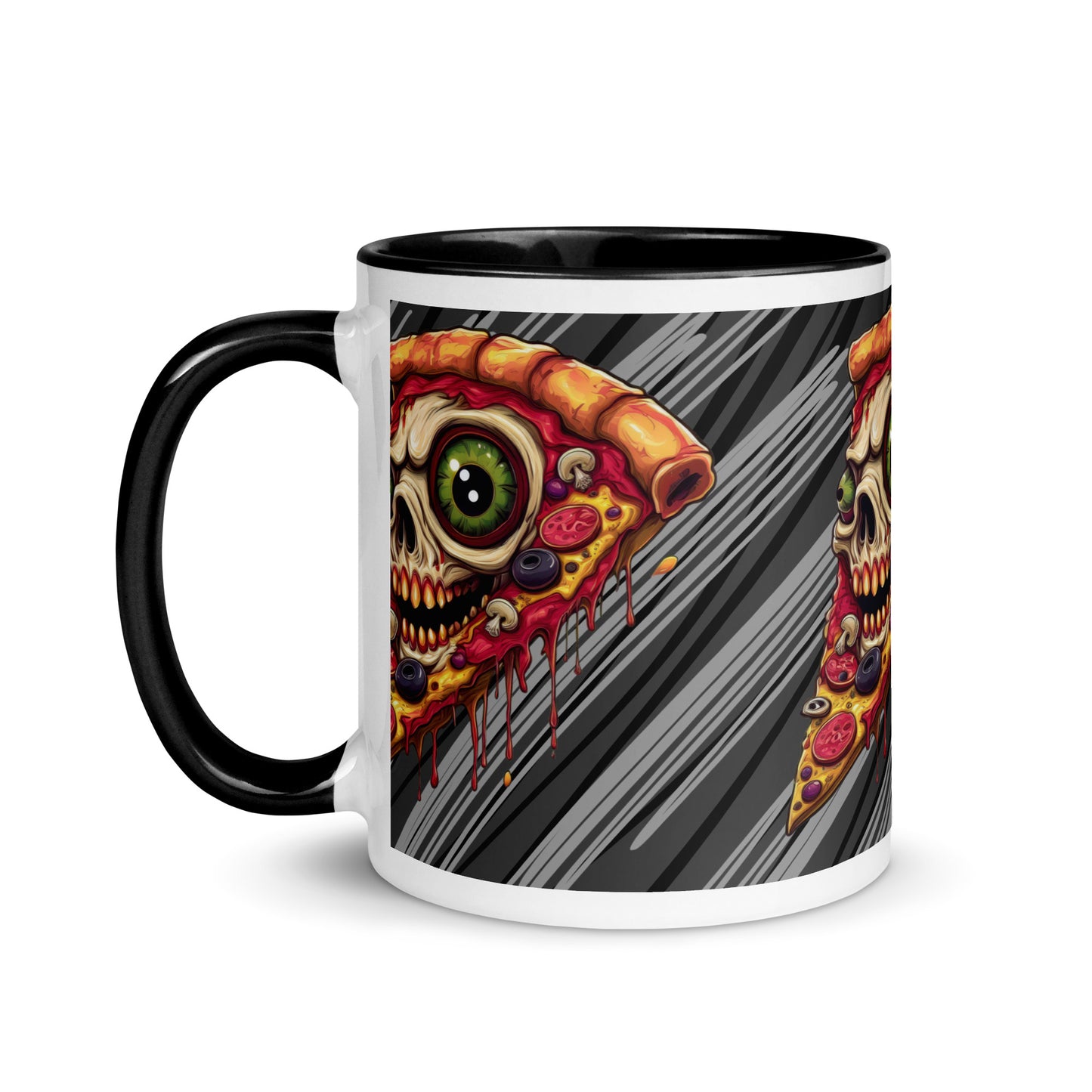 Pizza Slice with skull Mug with Color Inside