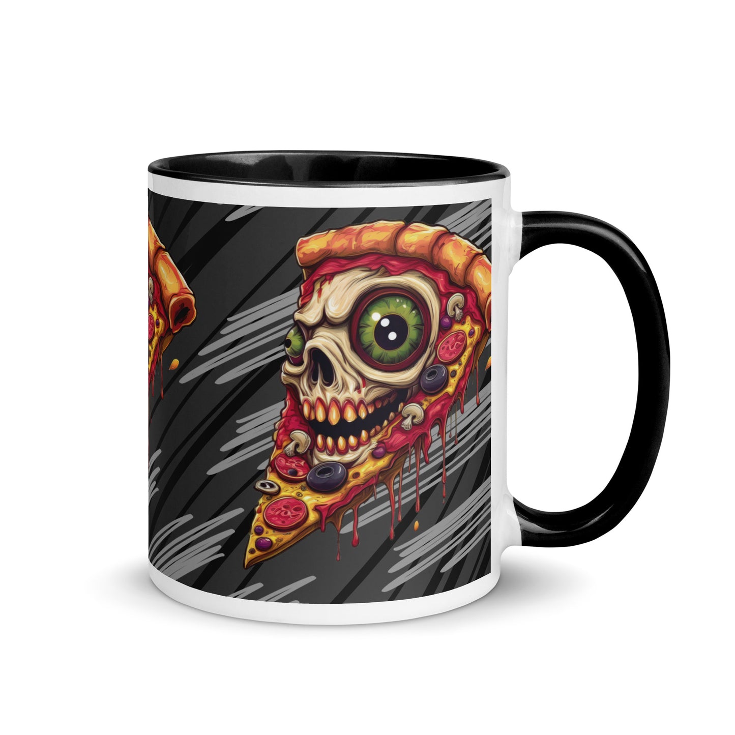 Pizza Slice with skull Mug with Color Inside