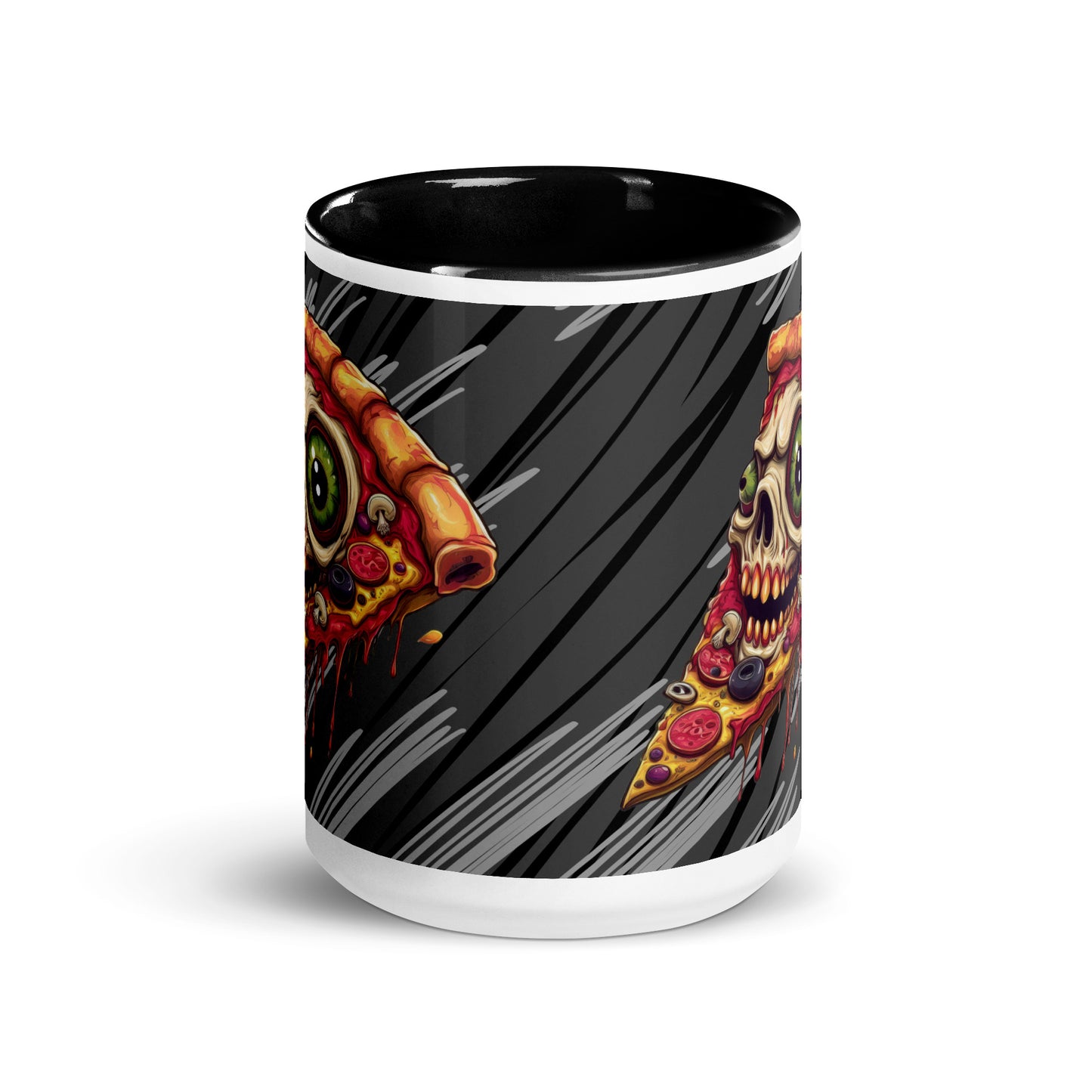 Pizza Slice with skull Mug with Color Inside