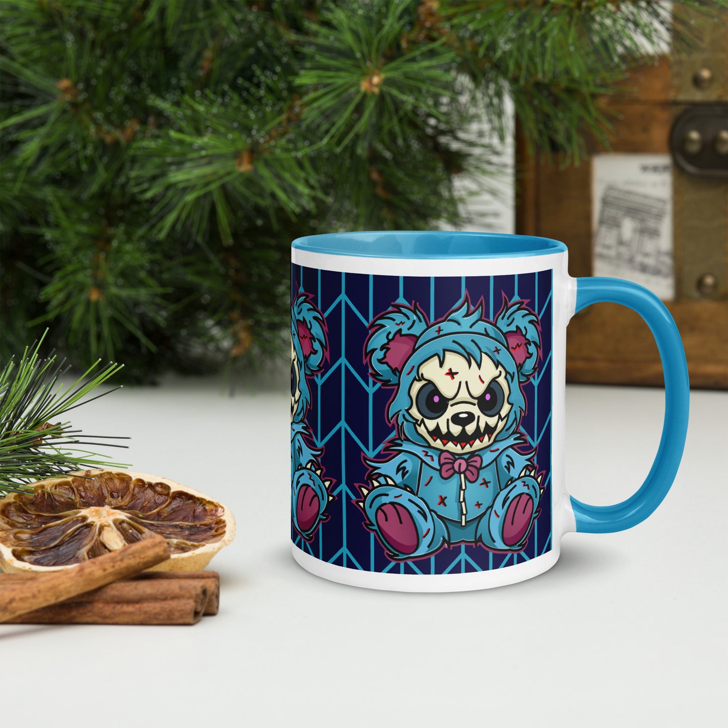 Cute Zombie Bear Mug with Color Inside