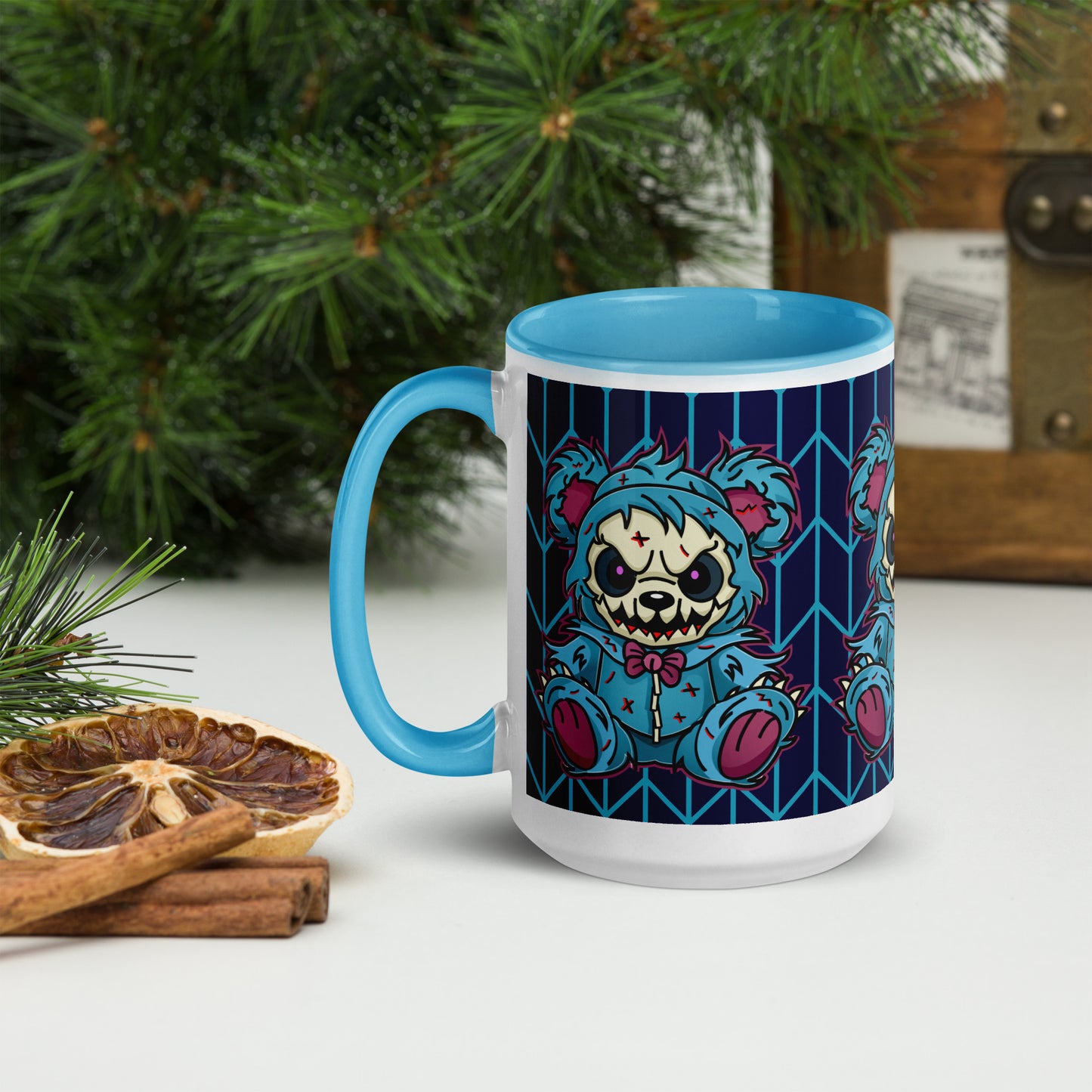 Cute Zombie Bear Mug with Color Inside