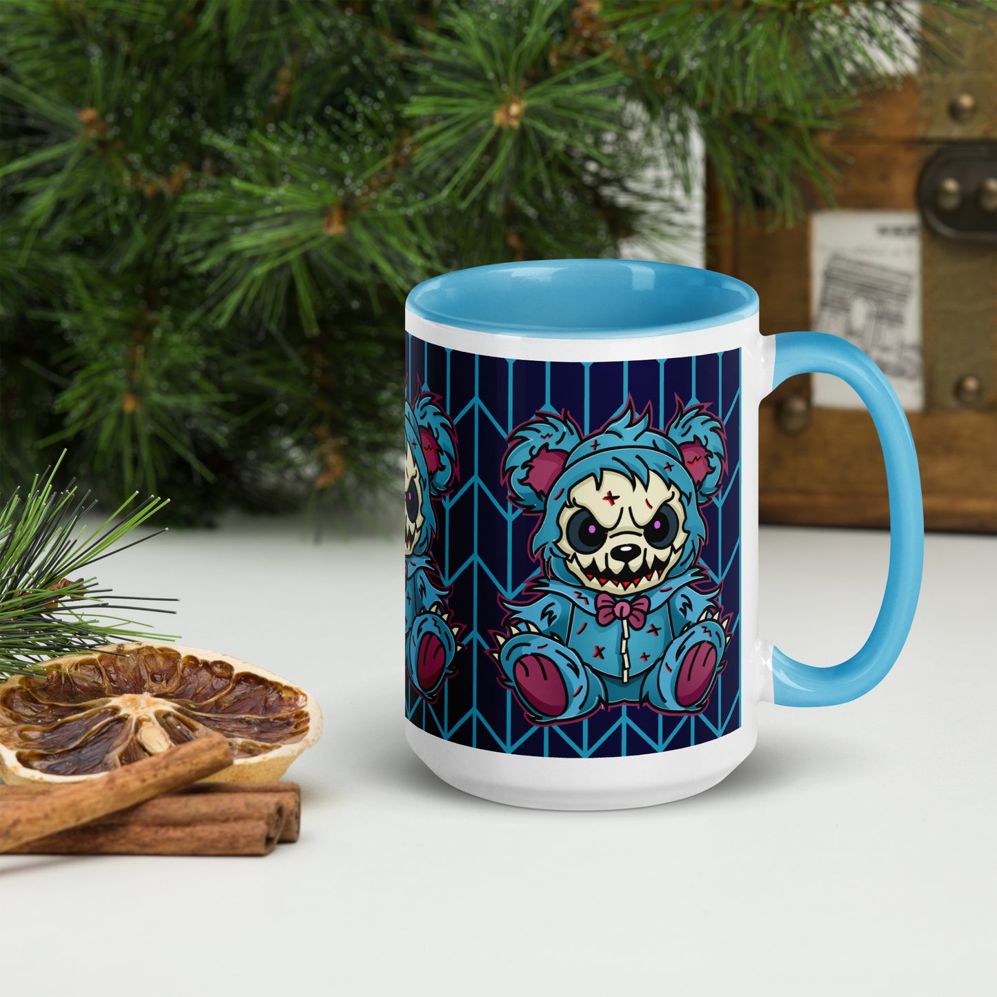 Cute Zombie Bear Mug with Color Inside