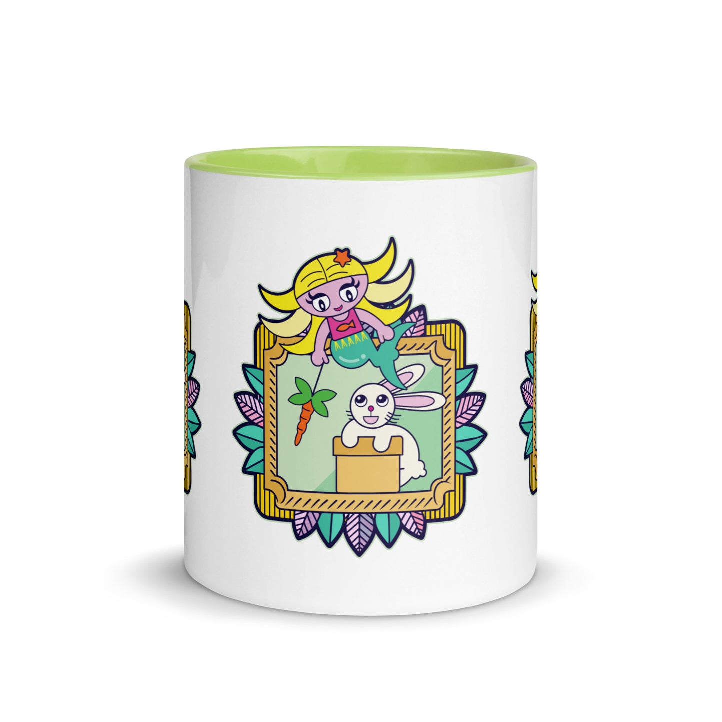 Mermaid & Bunny Mug with Color Inside