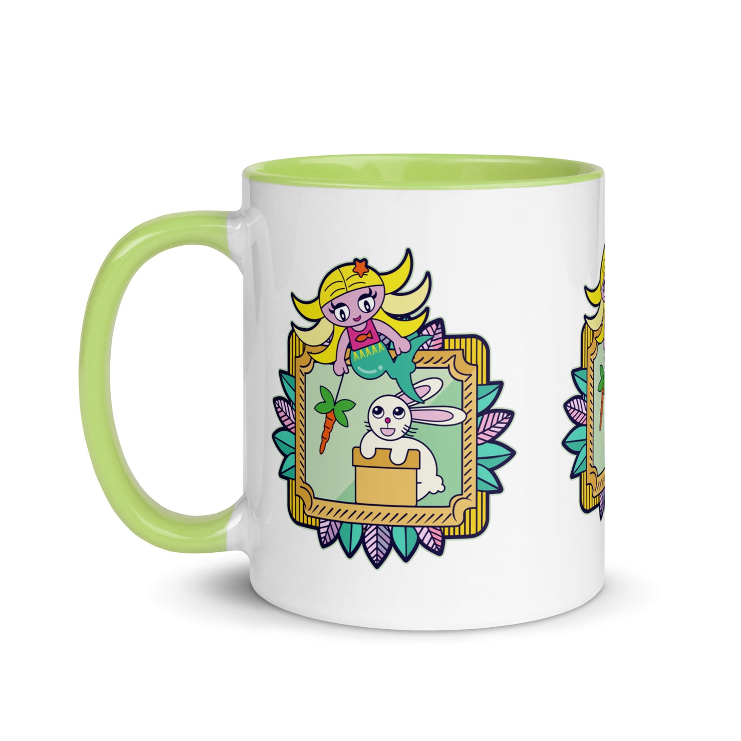 Mermaid & Bunny Mug with Color Inside