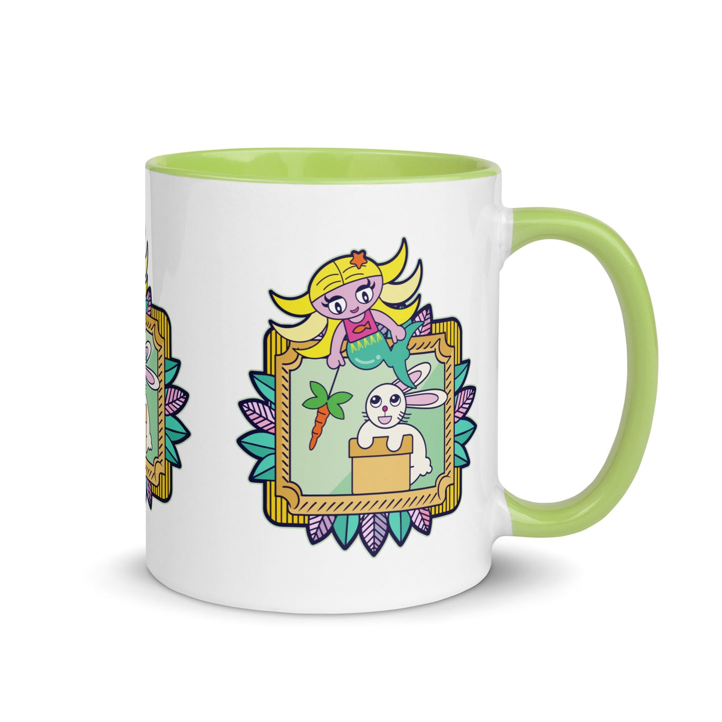 Mermaid & Bunny Mug with Color Inside