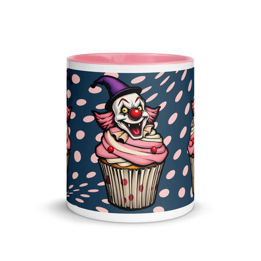 Creepy Clown Cupcake Mug with Color Inside