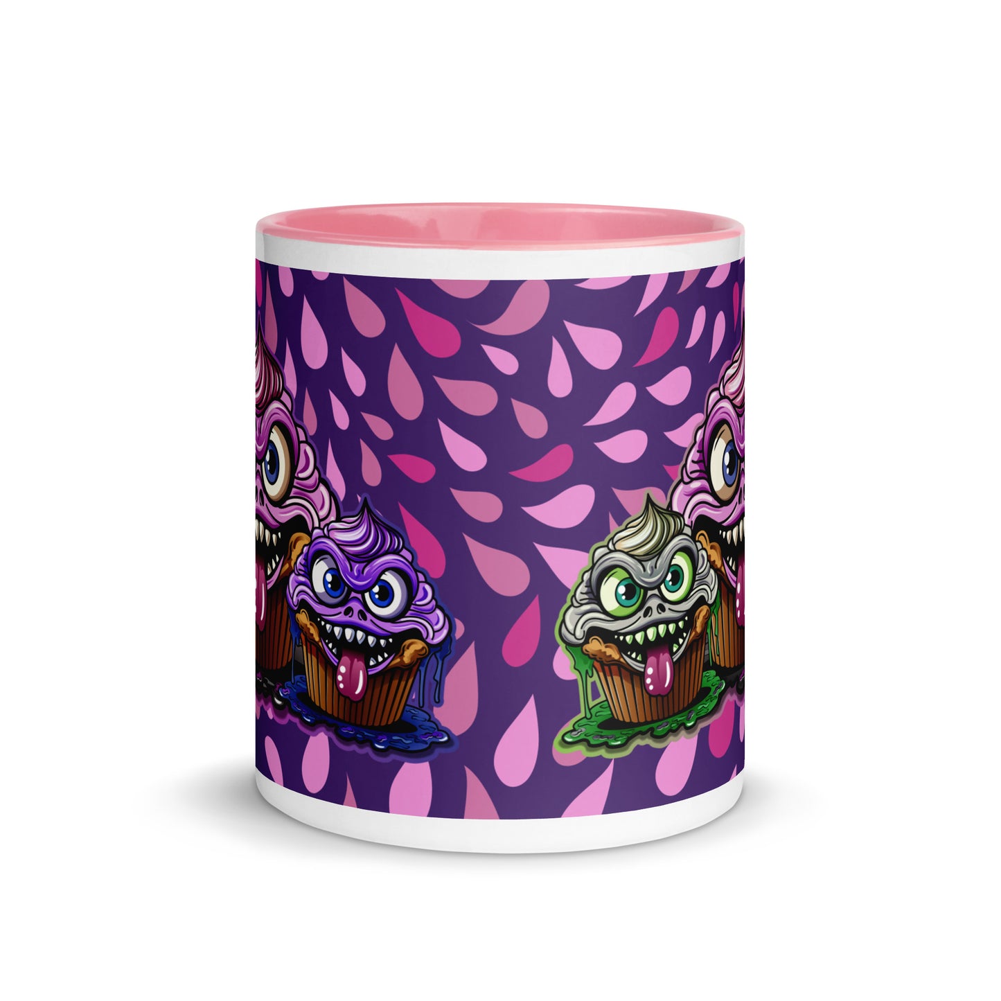 3 Evil Cupcake Monsters Mug with Color Inside