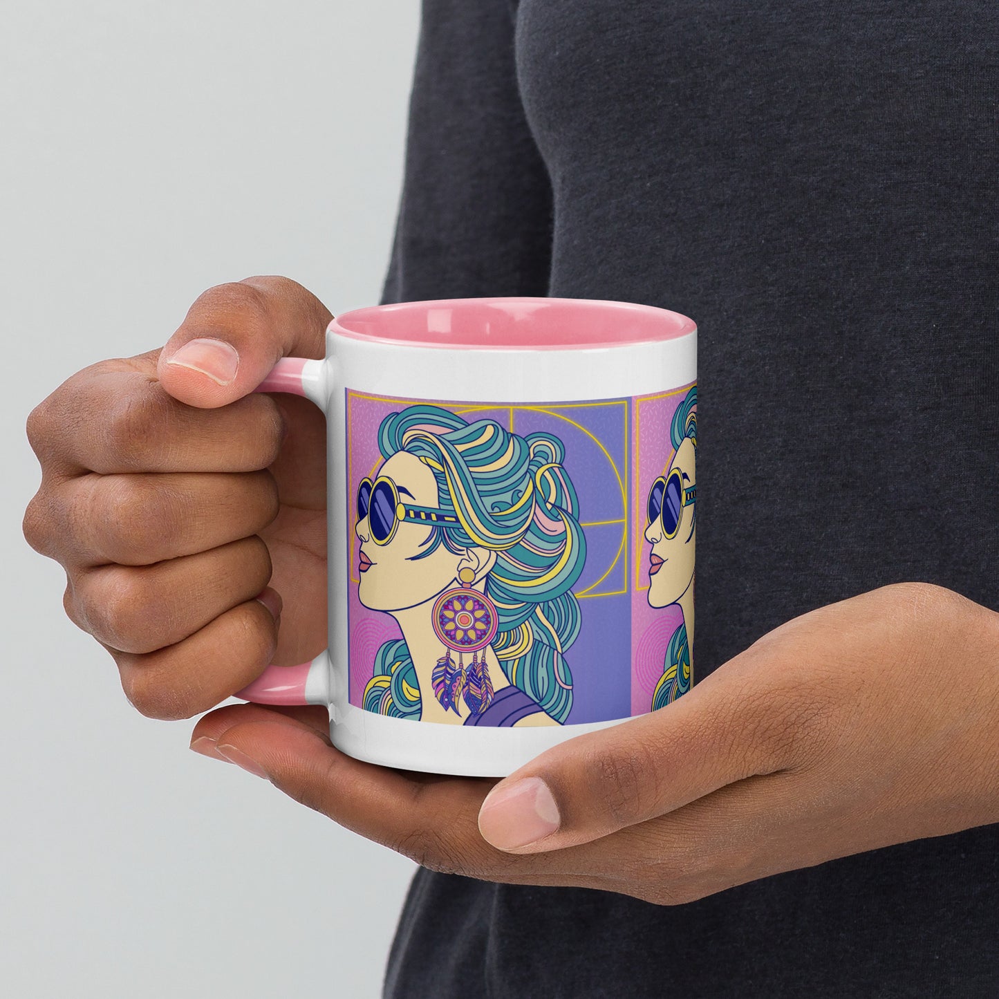 Eighties Vibes Mug with Color Inside