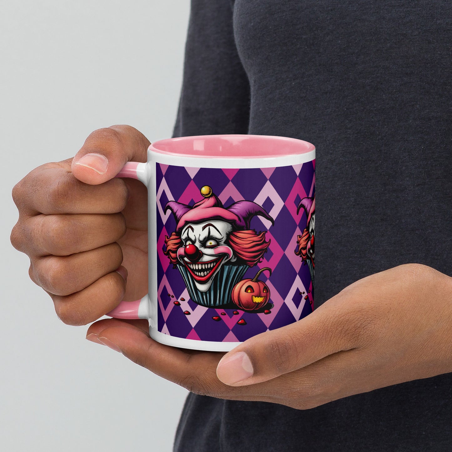 Evil Cupcake Clown Mug with Color Inside