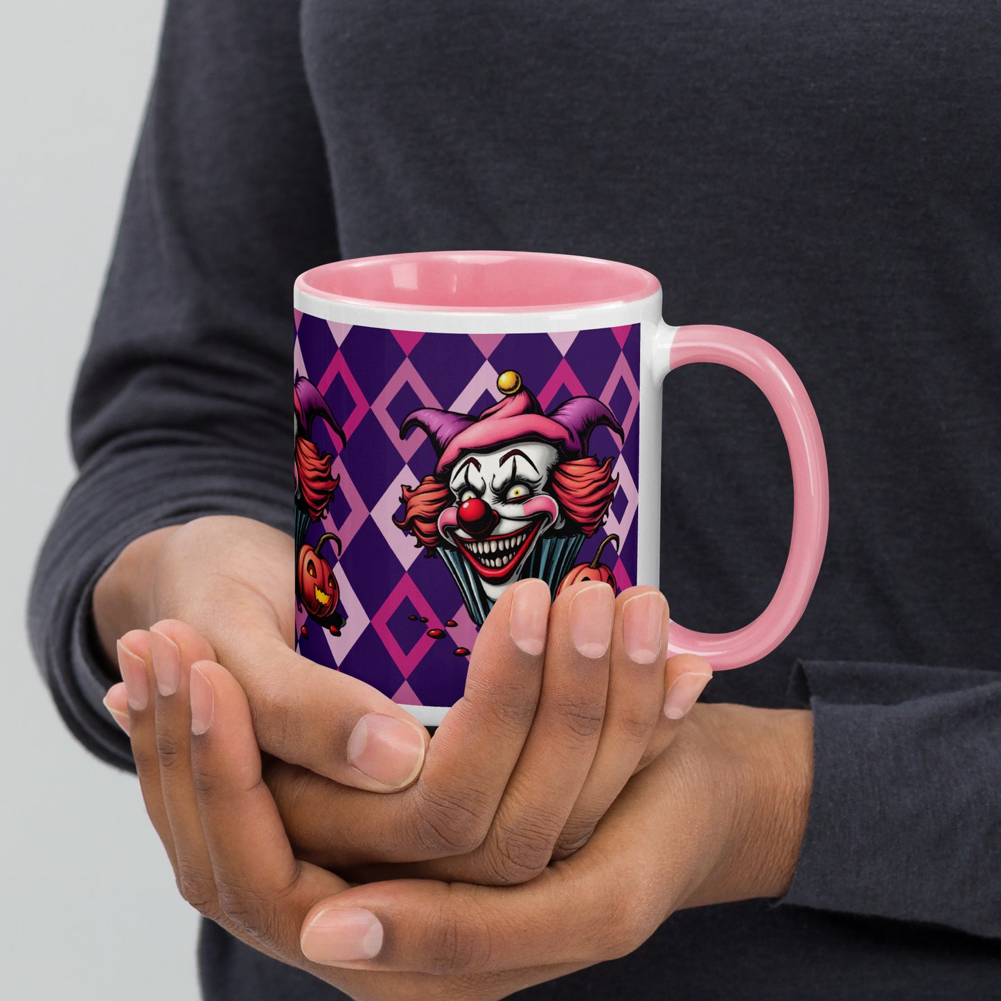 Evil Cupcake Clown Mug with Color Inside