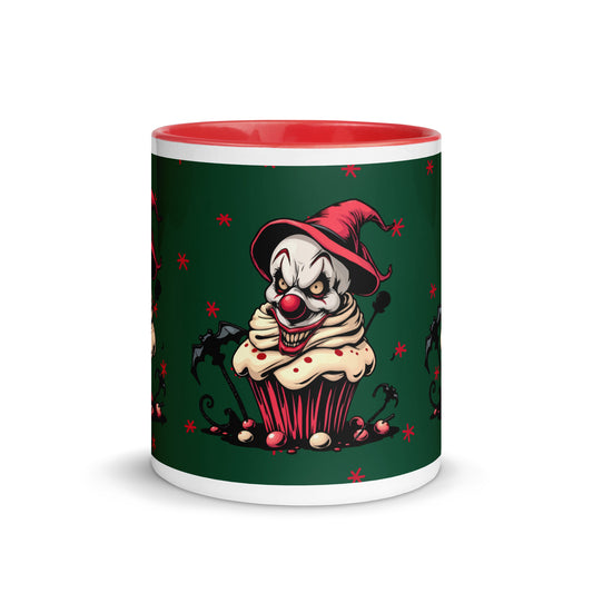 Evil clown with bats Mug with Color Inside